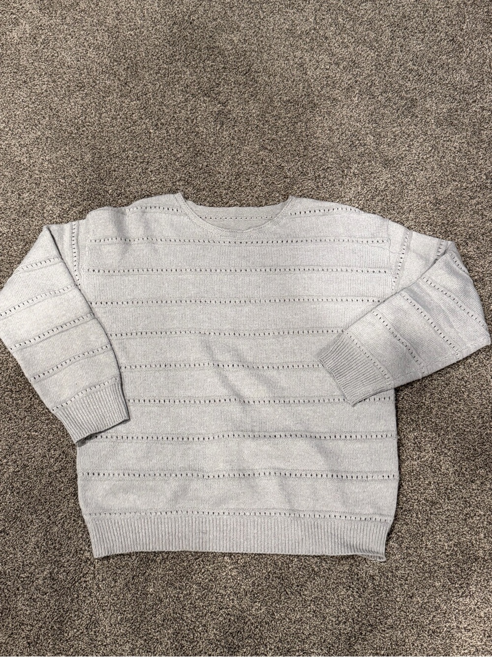 Light Gray Crewneck Knit Sweater
